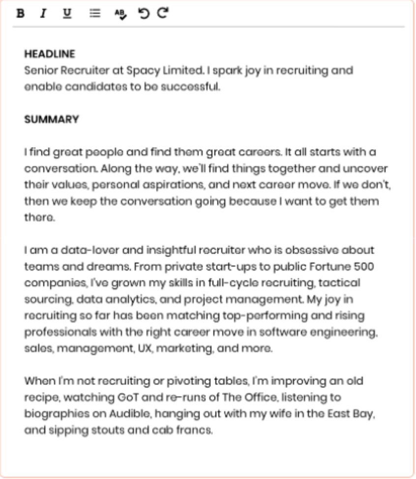 X Any Level LinkedIn Summary Examples and Tips on Writing Skillhub